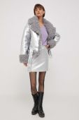 Куртка United Colors of Benetton жіноча колір срібний зимова oversize