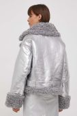 Куртка United Colors of Benetton жіноча колір срібний зимова oversize