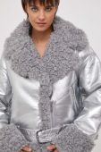 Куртка United Colors of Benetton жіноча колір срібний зимова oversize