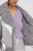 Куртка United Colors of Benetton жіноча колір срібний зимова oversize