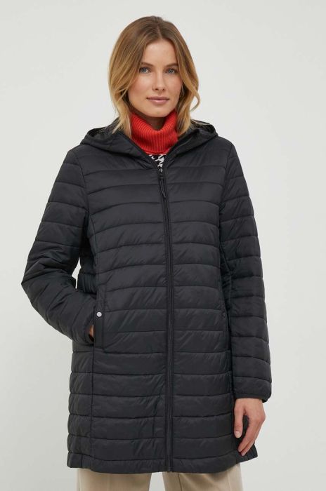 Куртка United Colors of Benetton жіноча колір чорний перехідна (3511859)