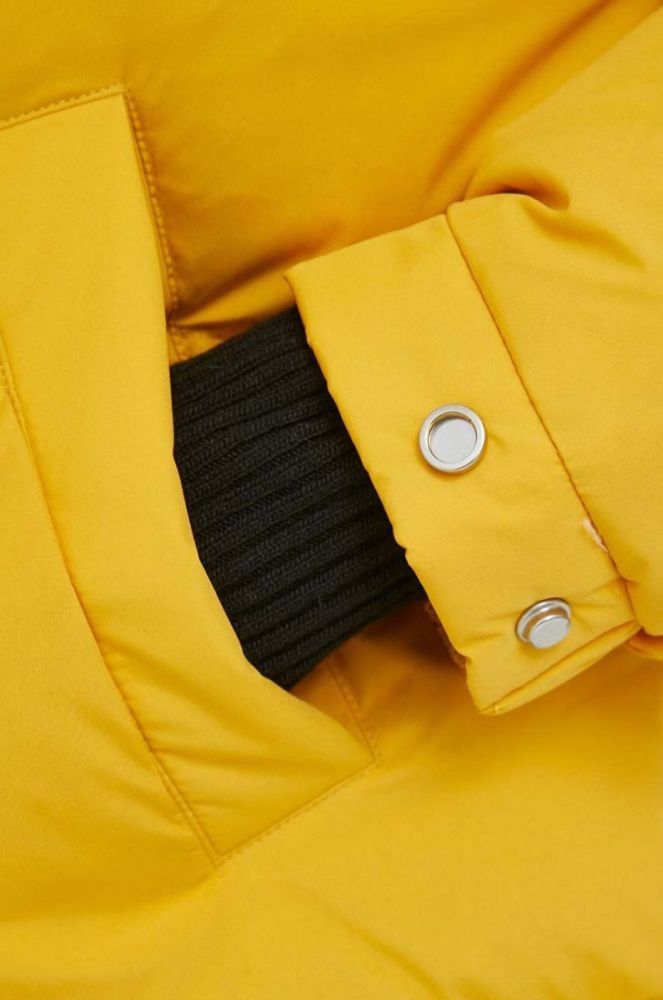 Пухова куртка United Colors of Benetton жіноча колір жовтий зимова oversize фото 6