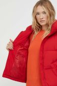 Пухова куртка United Colors of Benetton жіноча колір червоний зимова