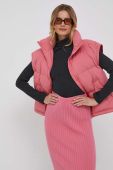 Пухова куртка United Colors of Benetton жіноча колір рожевий зимова oversize