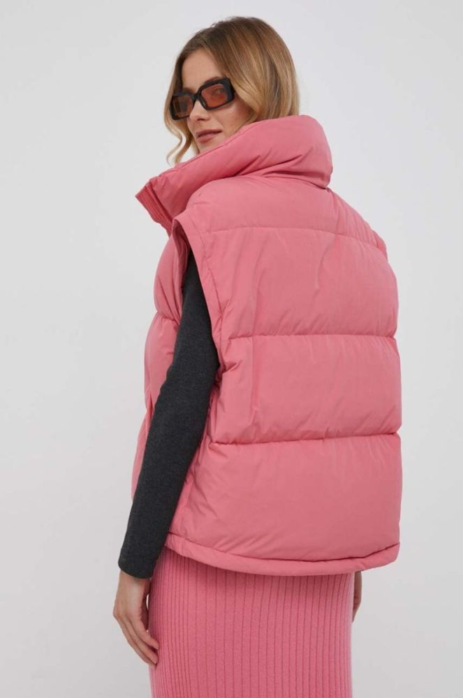 Пухова куртка United Colors of Benetton жіноча колір рожевий зимова oversize фото 5