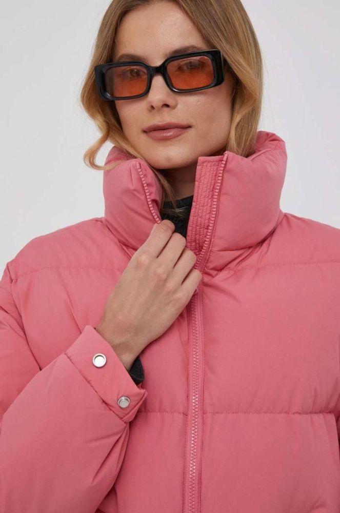 Пухова куртка United Colors of Benetton жіноча колір рожевий зимова oversize фото 6
