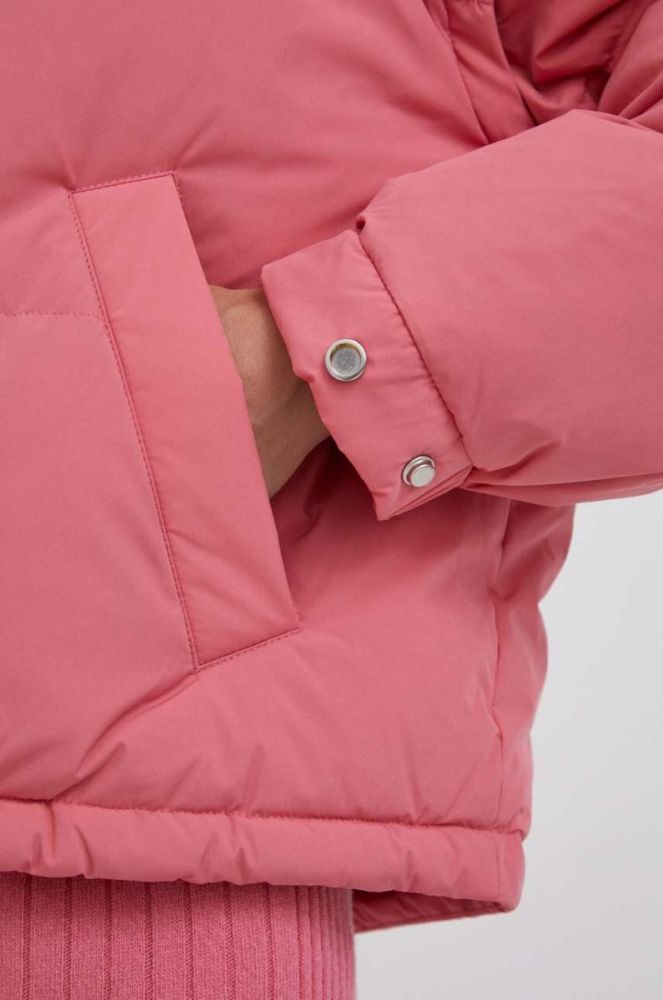 Пухова куртка United Colors of Benetton жіноча колір рожевий зимова oversize фото 7