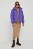 Пухова куртка United Colors of Benetton жіноча колір фіолетовий зимова oversize
