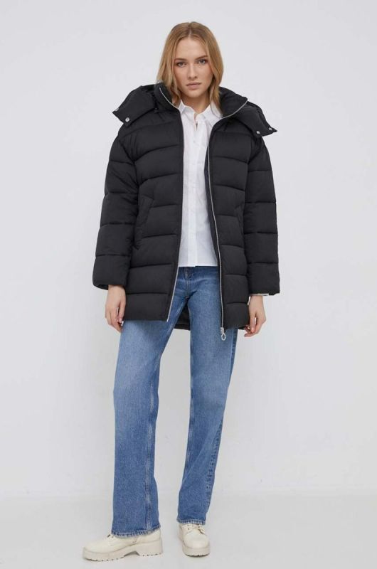 Куртка United Colors of Benetton жіноча колір чорний зимова oversize фото 2