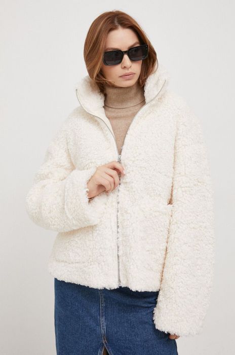 Куртка United Colors of Benetton жіноча колір бежевий перехідна oversize