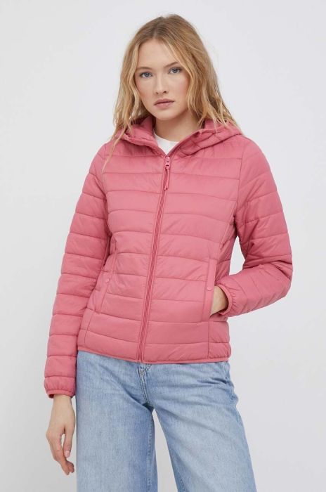 Куртка United Colors of Benetton жіноча колір рожевий перехідна (3504040)