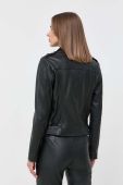 Шкіряна куртка Boss Orange BOSS ORANGE жіноча колір чорний перехідна