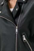 Шкіряна куртка Boss Orange BOSS ORANGE жіноча колір чорний перехідна
