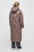 Куртка Didriksons жіноча колір коричневий зимова oversize
