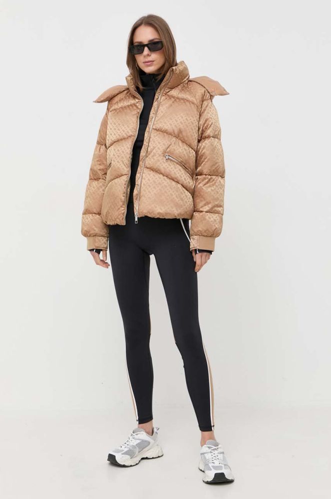 Куртка BOSS жіноча колір бежевий зимова oversize