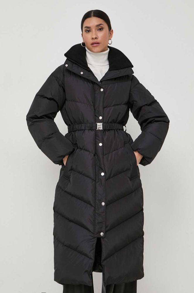 Пухова куртка BOSS жіноча колір чорний зимова oversize