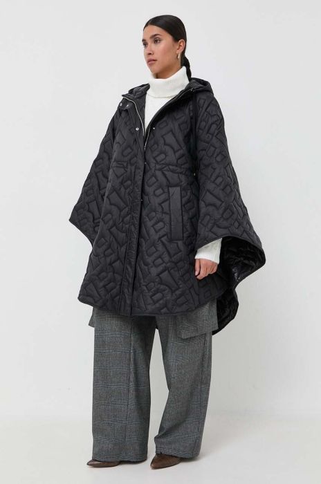 Пончо BOSS жіночий колір чорний перехідна oversize