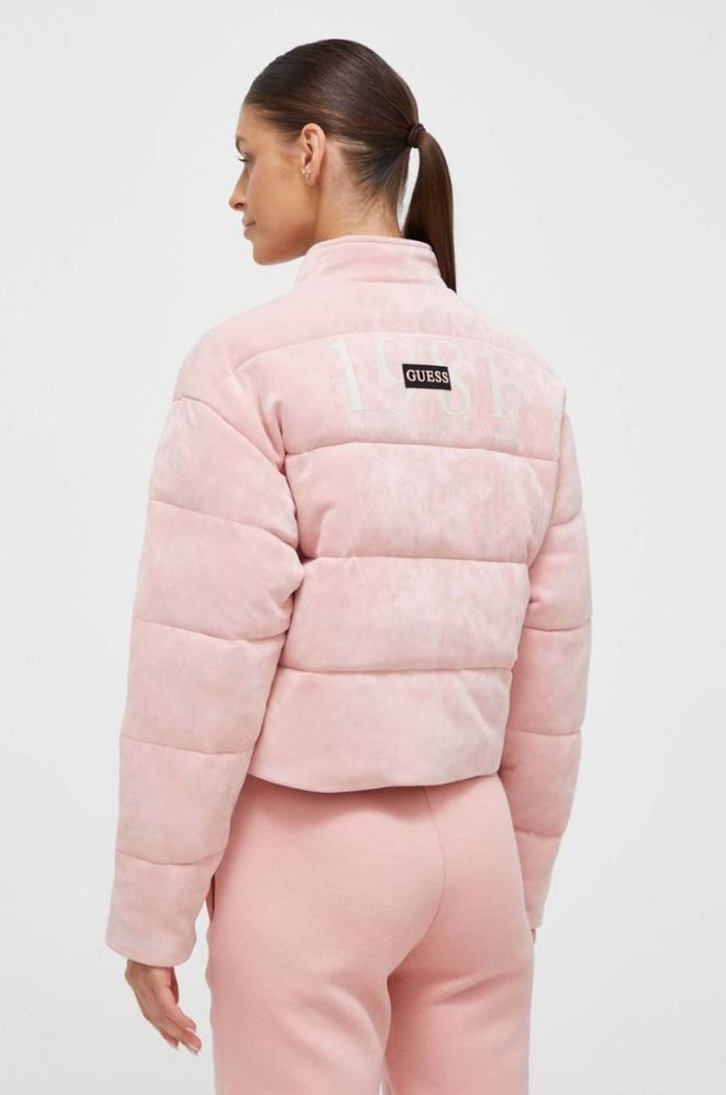 Куртка Guess жіноча колір рожевий зимова oversize фото 3