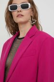 Піджак з домішкою вовни Moschino Jeans колір рожевий однобортний однотонна