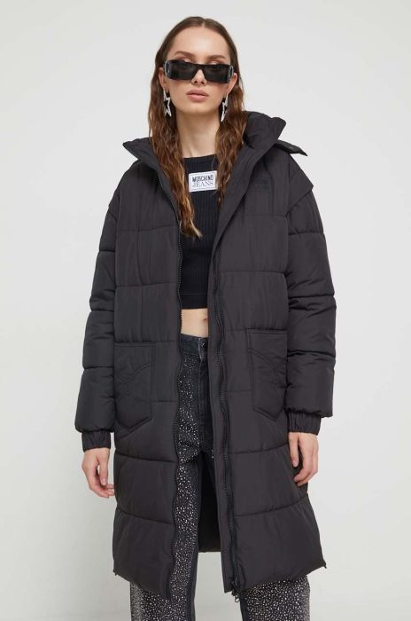 Куртка Moschino Jeans жіноча колір чорний зимова (3559681)