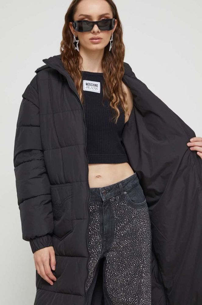 Куртка Moschino Jeans жіноча колір чорний зимова (3559681) фото 6