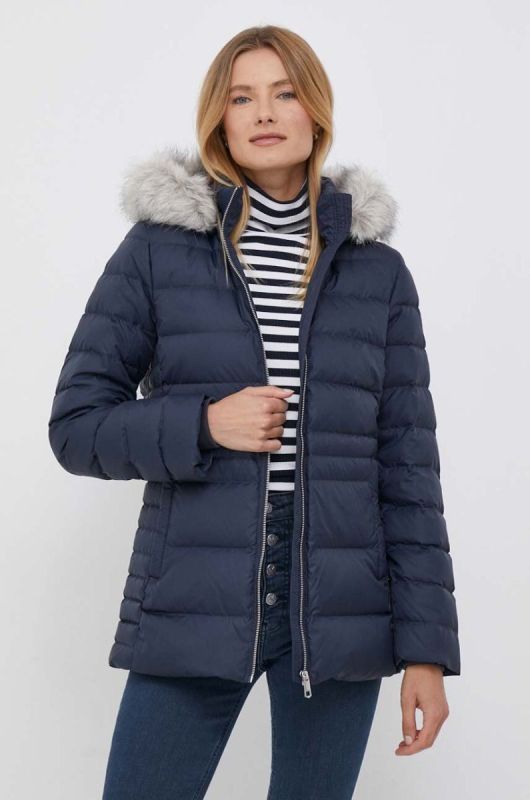 Пухова куртка Tommy Hilfiger жіноча колір синій зимова (3424581)