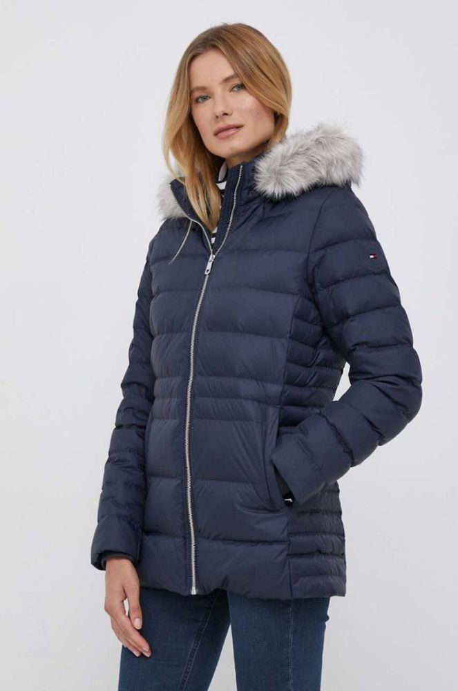 Пухова куртка Tommy Hilfiger жіноча колір синій зимова (3424581) фото 4