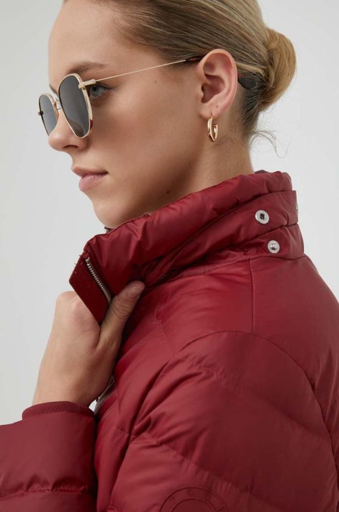 Пухова куртка Tommy Hilfiger жіноча колір бордовий зимова (3424569) фото 5