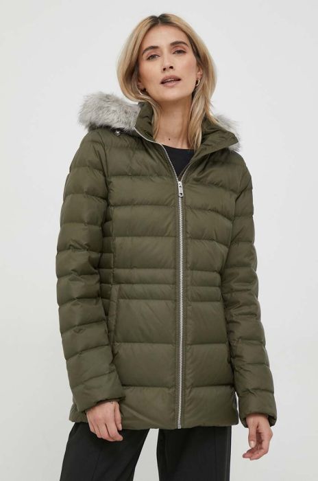 Пухова куртка Tommy Hilfiger жіноча колір коричневий зимова (3424587)