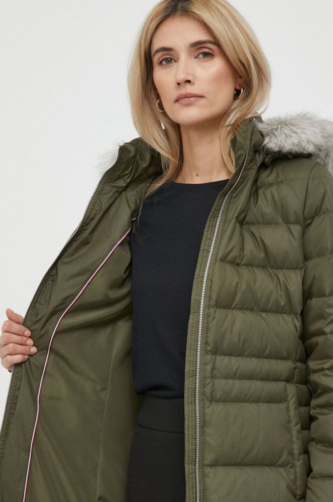Пухова куртка Tommy Hilfiger жіноча колір коричневий зимова (3424587) фото 6
