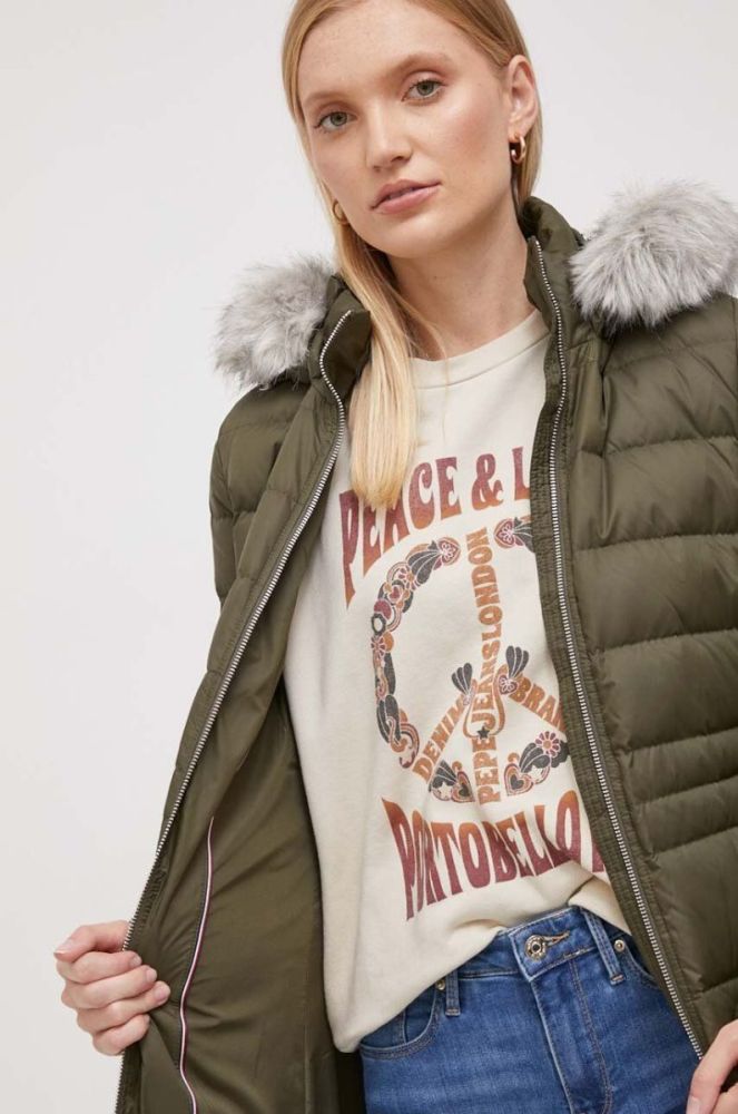 Пухова куртка Tommy Hilfiger жіноча колір коричневий зимова (3424587) фото 7