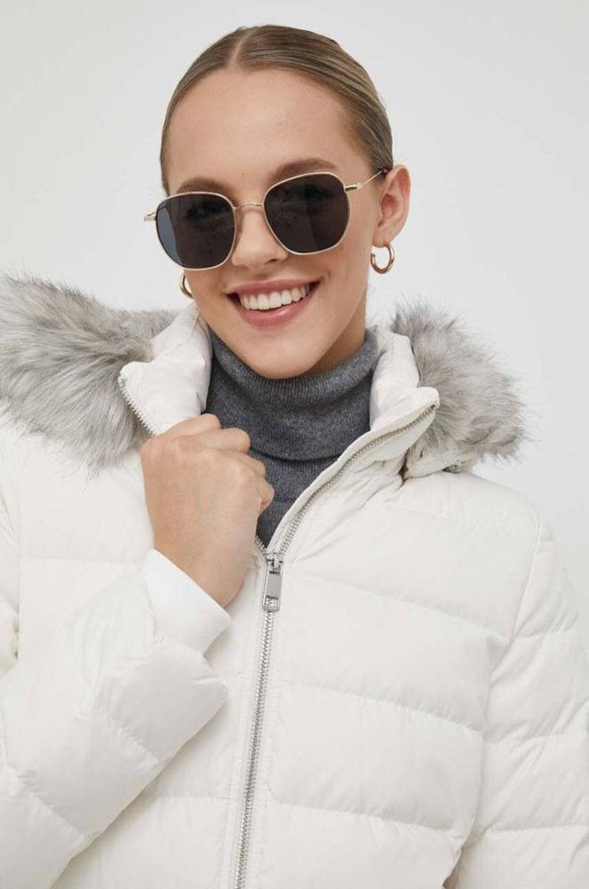 Пухова куртка Tommy Hilfiger жіноча колір бежевий зимова (3420449) фото 4