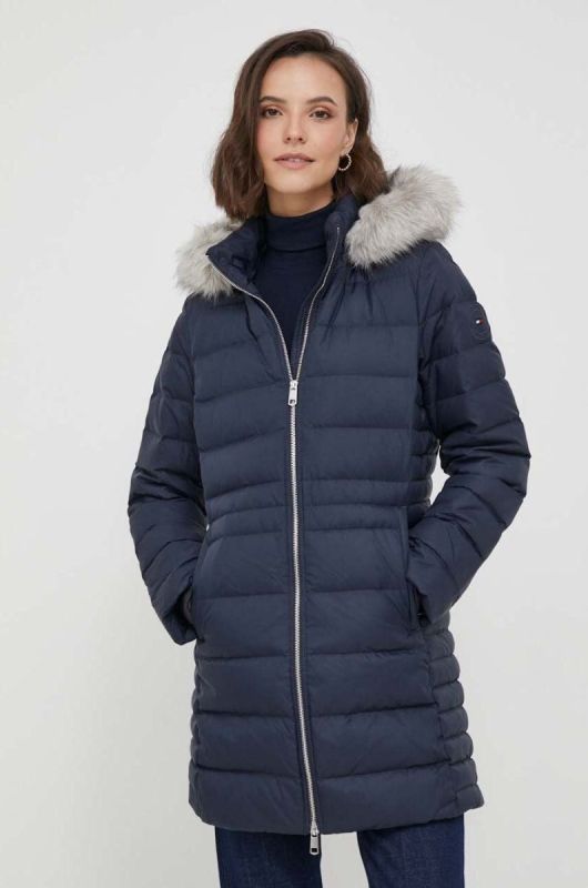 Пухова куртка Tommy Hilfiger жіноча колір синій зимова (3420438)