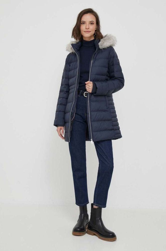 Пухова куртка Tommy Hilfiger жіноча колір синій зимова (3420438) фото 2