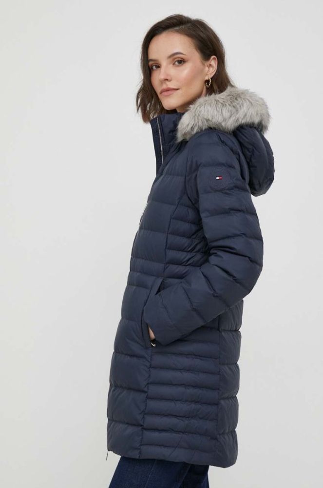 Пухова куртка Tommy Hilfiger жіноча колір синій зимова (3420438) фото 5