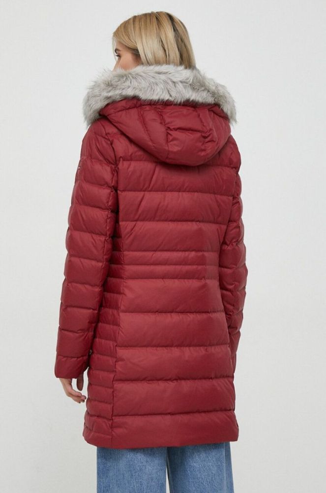 Пухова куртка Tommy Hilfiger жіноча колір бордовий зимова (3420434) фото 3