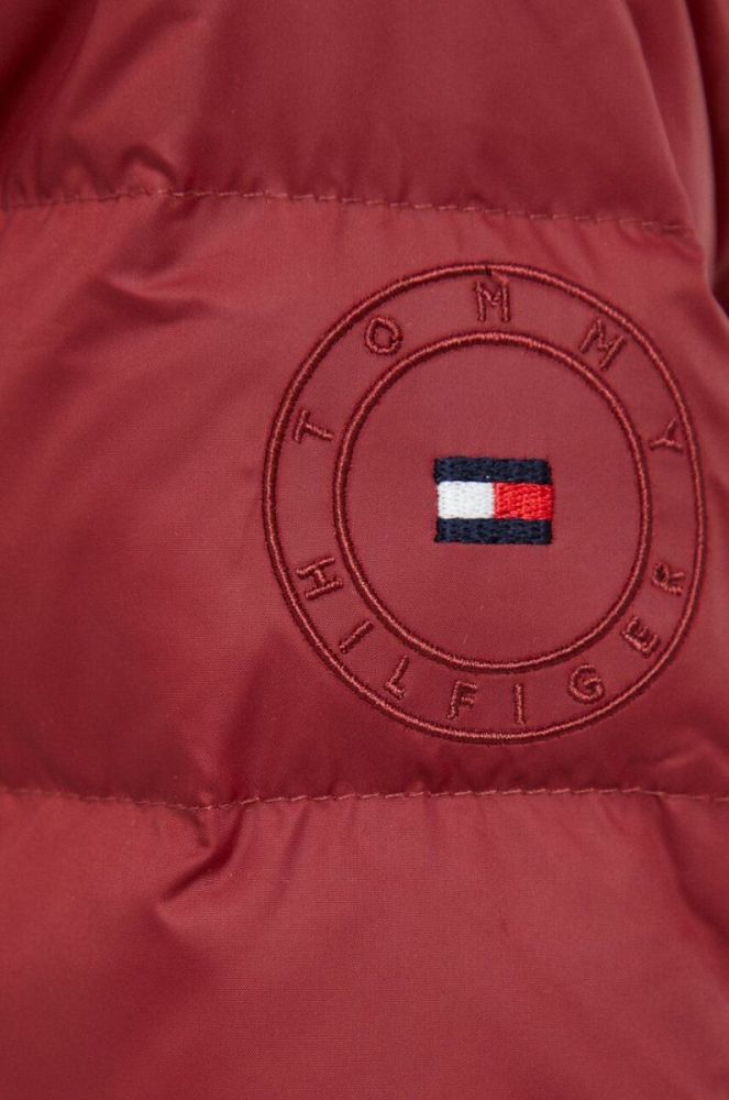 Пухова куртка Tommy Hilfiger жіноча колір бордовий зимова (3420434) фото 5