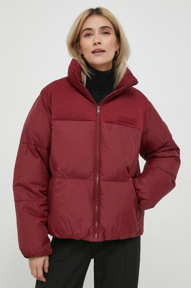 Куртка Tommy Hilfiger жіноча колір бордовий зимова