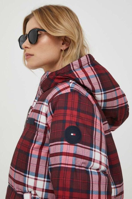 Пухова куртка Tommy Hilfiger жіноча колір бордовий зимова (3614155)
