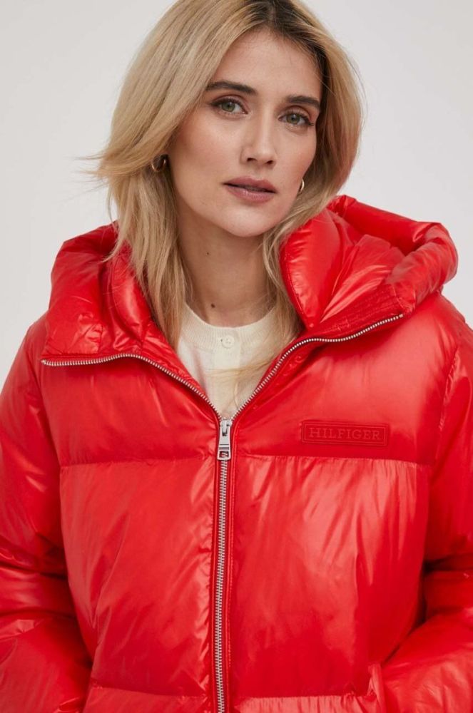 Пухова куртка Tommy Hilfiger жіноча колір червоний зимова (3485911) фото 4