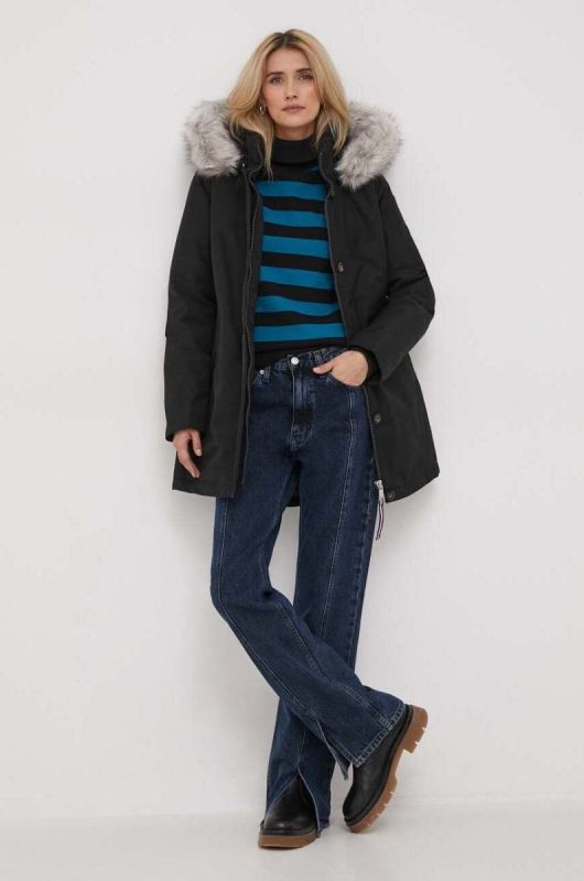 Куртка Tommy Hilfiger жіноча колір чорний зимова (3437825) фото 2