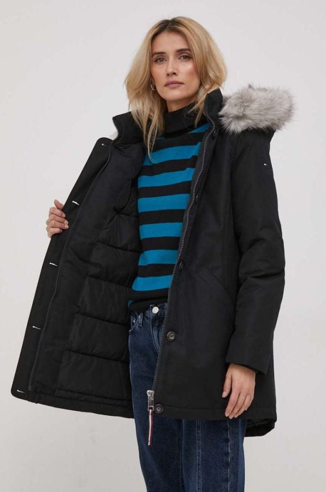 Куртка Tommy Hilfiger жіноча колір чорний зимова (3437825) фото 6