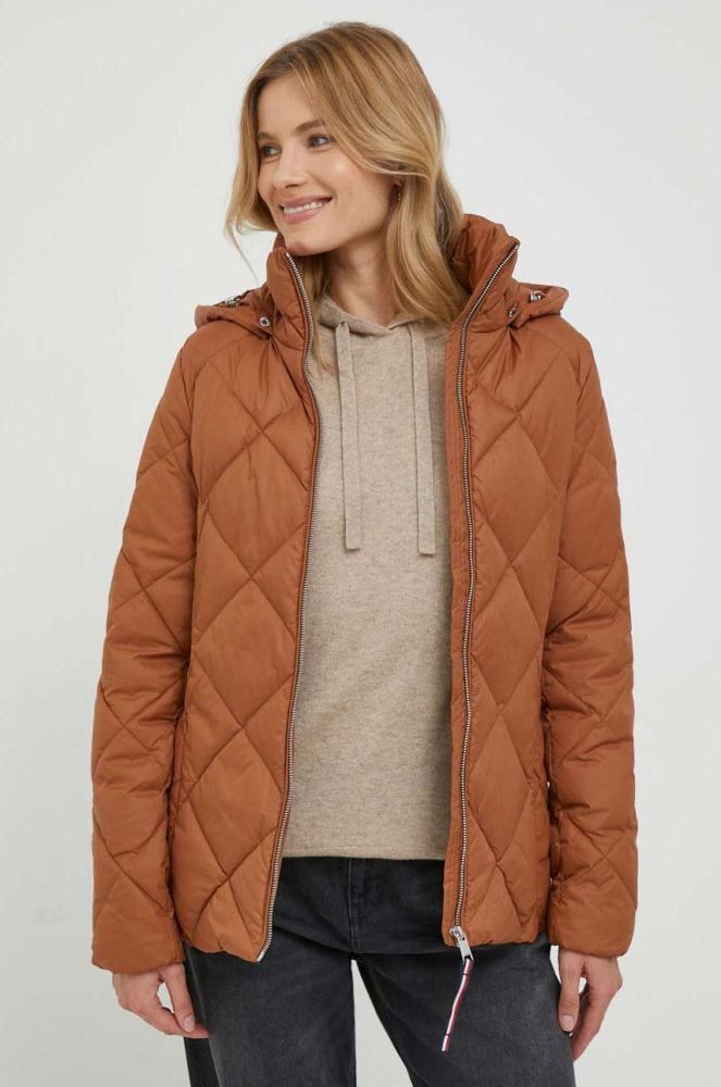 Куртка Tommy Hilfiger жіноча колір коричневий зимова (3609795)