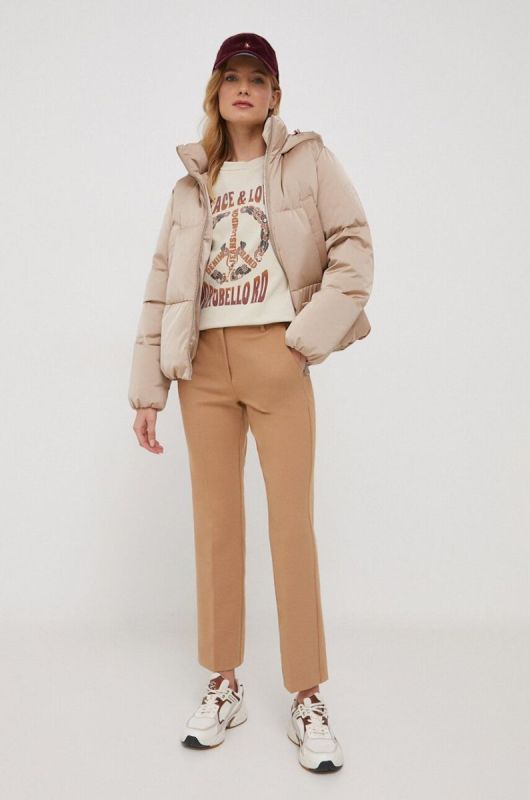 Пухова куртка Tommy Hilfiger жіноча колір бежевий зимова (3458692) фото 2