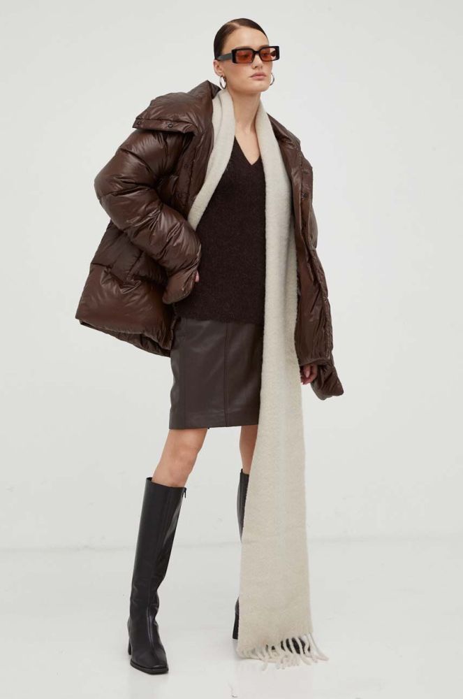 Пухова куртка MMC STUDIO Ilona жіноча колір коричневий зимова oversize (3530761)