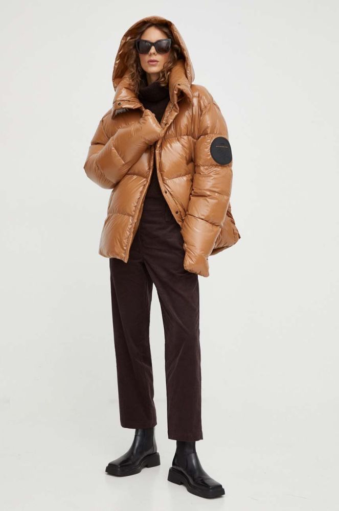Пухова куртка MMC STUDIO Ilona Gloss жіноча колір коричневий зимова oversize