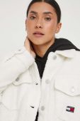 Куртка Tommy Jeans жіноча колір бежевий перехідна