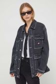 Джинсова куртка Tommy Jeans жіноча колір чорний перехідна oversize (3592994)