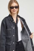 Джинсова куртка Tommy Jeans жіноча колір чорний перехідна oversize (3592994)