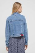 Джинсова куртка Tommy Jeans жіноча перехідна колір блакитний (3592998)
